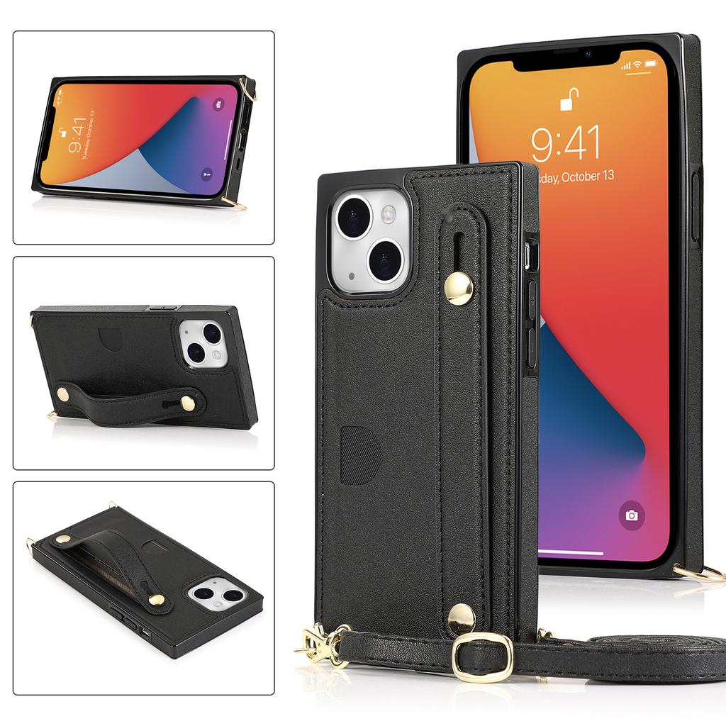 New Wristband Leather Crossbody Case for iPhone 15 14Plus 13 12 11 Pro Max XsMax for Samsung S23 S22 S21 S20 Ultra Plus Note20Ultra for Huawei P40 Pro