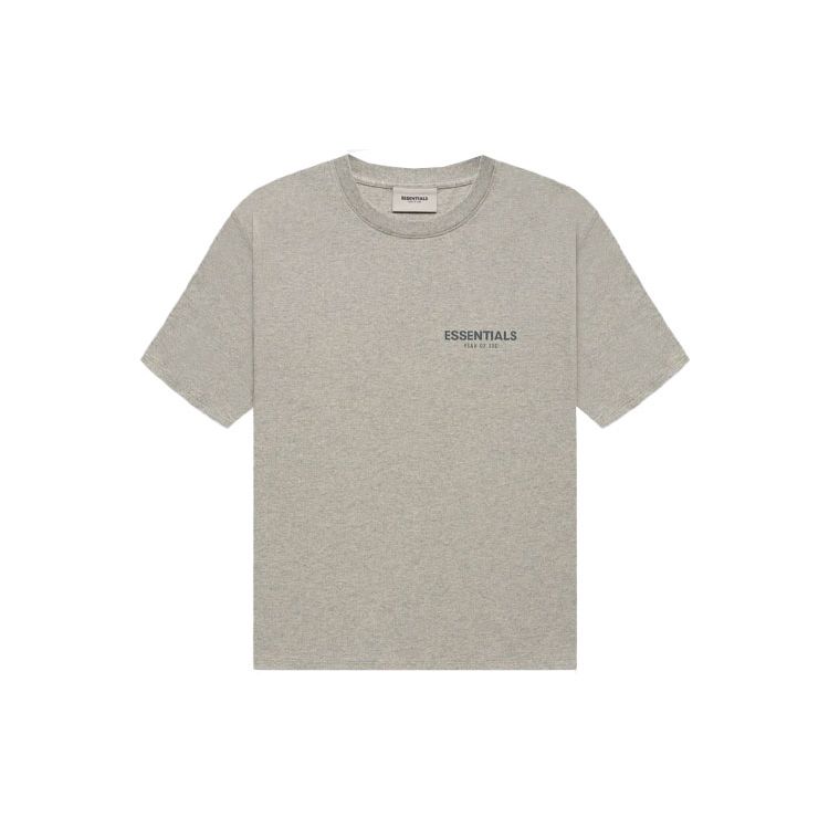 Fear of God Essentials Футболка с коротким рукавом FW21 Унисекс Топы Темно-серый с овсяным оттенком FOG-FW21-222