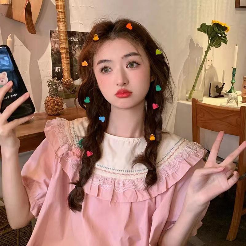 10Pcs Cute Colorful Flower Small Hair Claws Lovely Hair Decorate Claw Clips Kids Sweet Cartoon Hair Accessories Headwear Gift