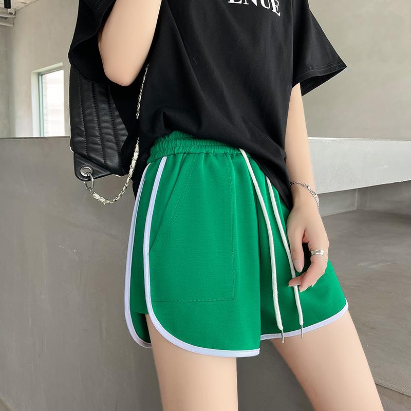 Спортивные шорты Air Cotton для женщин, летние, новые, с высокой талией, свободные, широкие брюки, повседневные, американские, три четверти