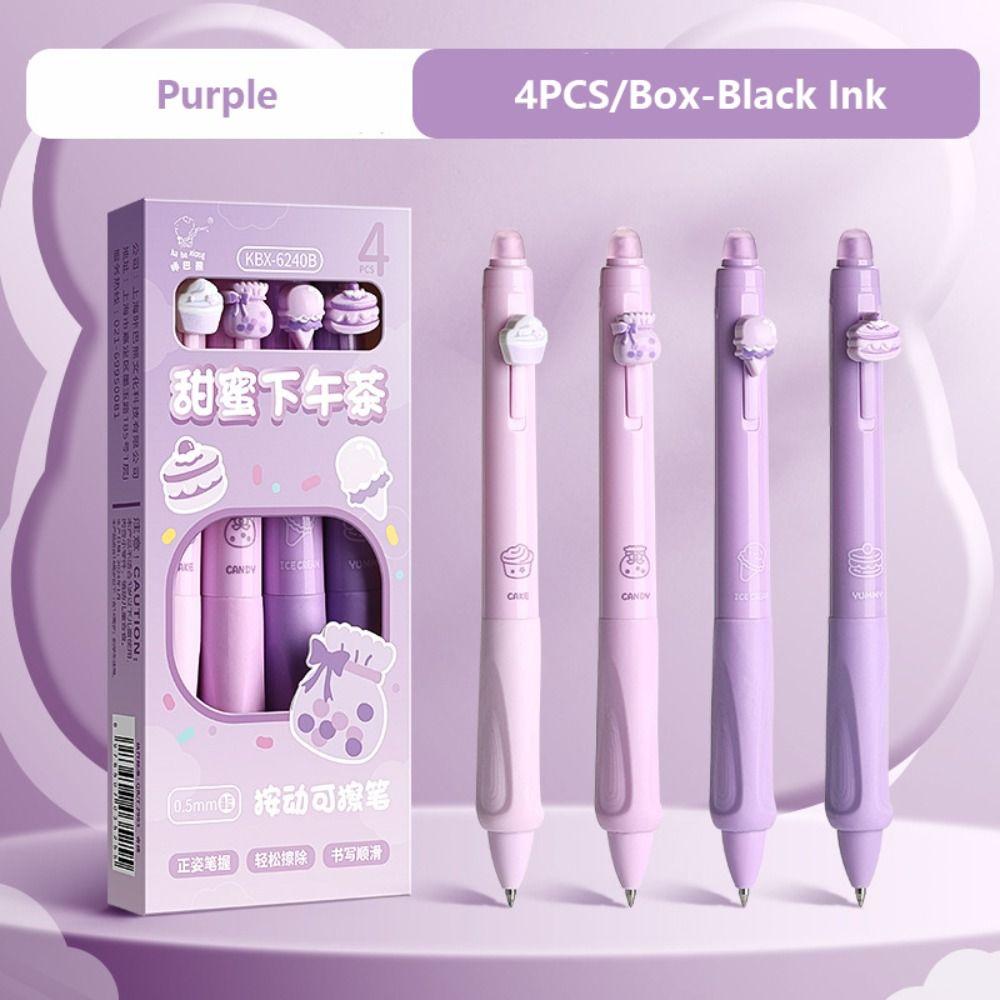 4 шт./кор. 0,5 мм черная/синяя стираемая ручка-ручка с нажимным типом нейтральная ручка для письма школьный офис