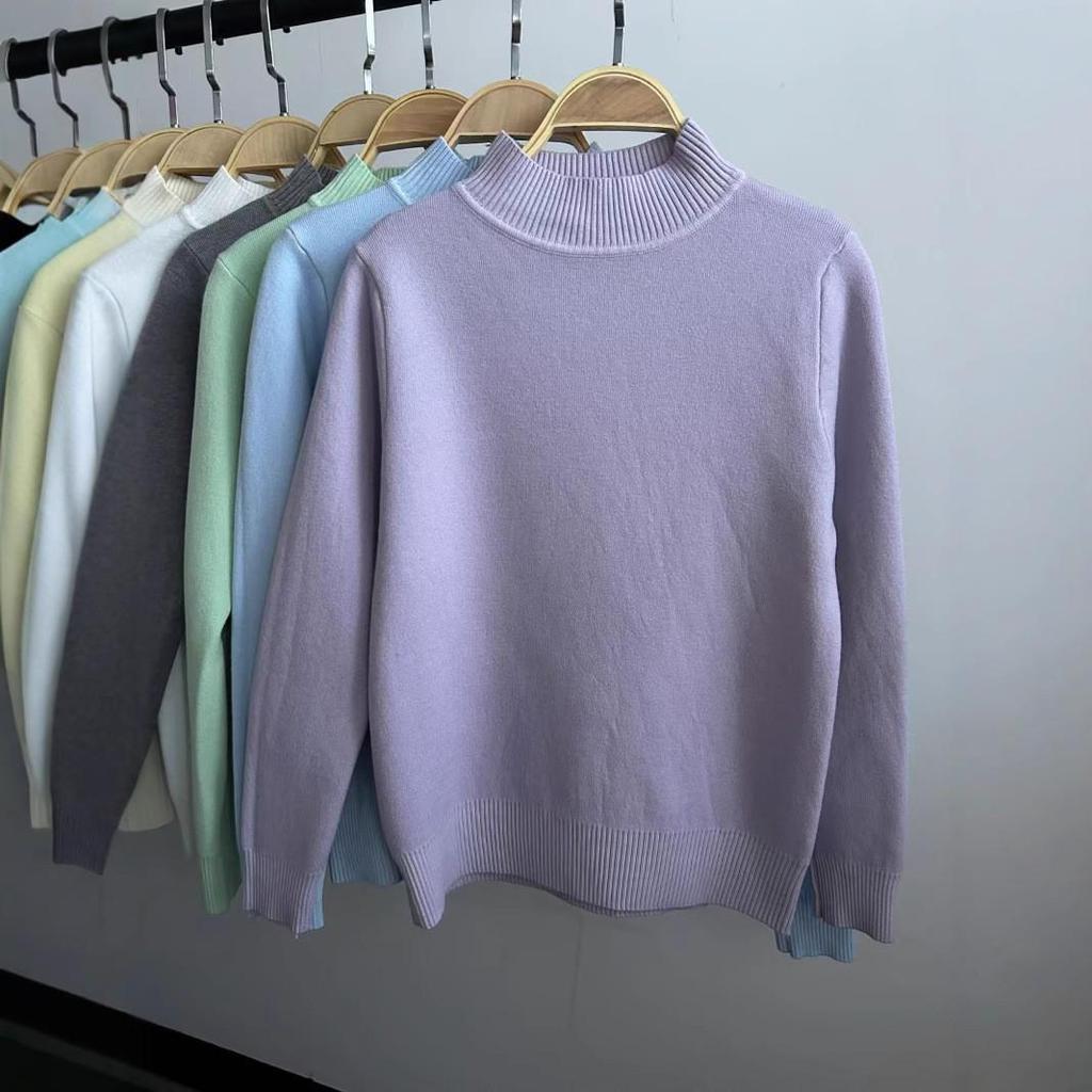 Женский свитер-полуводолазка из искусственного норкового флиса на осень и зиму