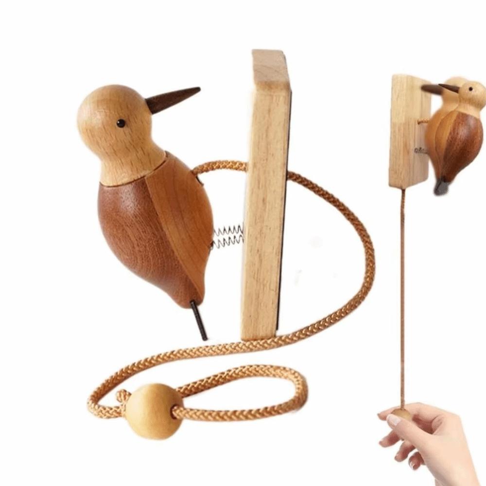 Housewarming Pendant Doorbell Retro Wooden Woodpecker Welcoming Atmosphere Door Knocker Gift