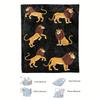 A Comfortable Cartoon Lion Theme Patterned Flannel Blanket, Soft High-Definition Digital Print, Suitable for All Seasons, Made