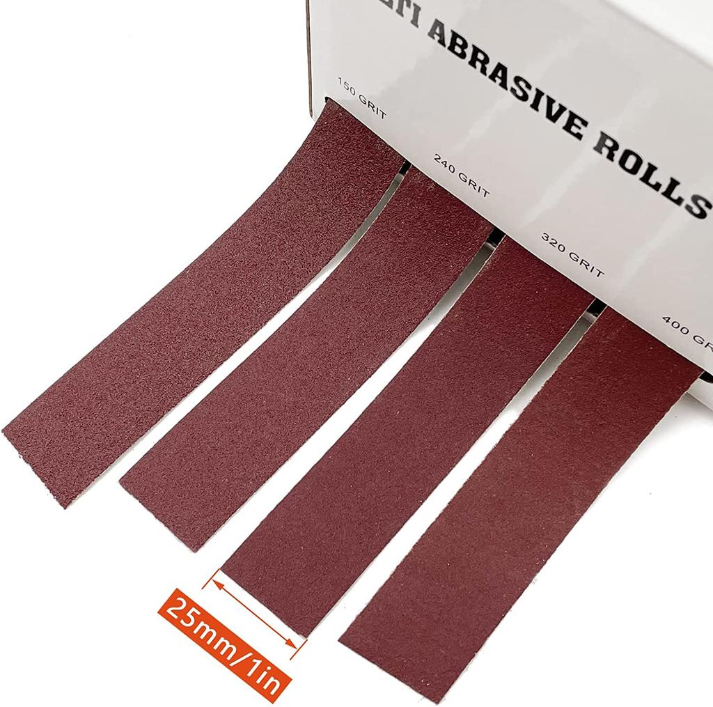 4 Grits Sandpaper Rolls Long Abrasive Sand Paper Rolls with Dispenser for Woodworking Metal Polishing 120 180 360 600 Grits Per Roll 6 Meters