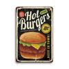 Hot Dog Fresh Hamburgers Metal Signs BBQ Vintage Posters Home Kitchen Wall Decor Iron Plate Painting Fast Food Shop Plaques