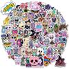 100 New Purple Gothic Skull Mixed Graffiti Stickers