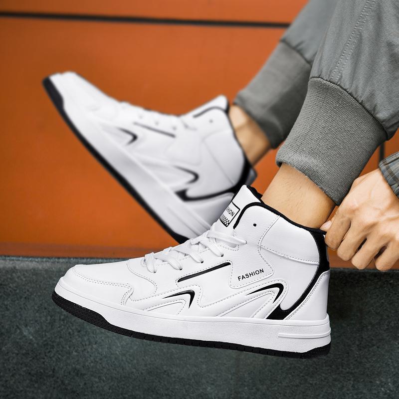 36-48 осенне-зимние кожаные мужские повседневные туфли с лапшой из овчины, женская спортивная обувь большого размера с высоким берцем