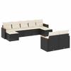 VidaXL Salon de Jardin avec Coussins 9 pcs, Canapés de Terrasse, Ensemble de Meubles de Patio, Mobilier d'Extérieur, Noir 3226399