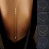 1 Pack Ladies Fashion Sexy Open Back Chains Long Necklace Body Sexy Chains Simple Diamond Open Back Crystal Pendant Chains Body Jewelry Pendants