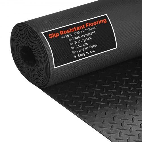 VEVOR Garage Floor Roll, 1.22 x 7.62 m Garage Flooring Mat, 3 mm Thickened Rubber Diamond Plate Floor Protector Mat, Non-Slip, Wear-resist Waterproof