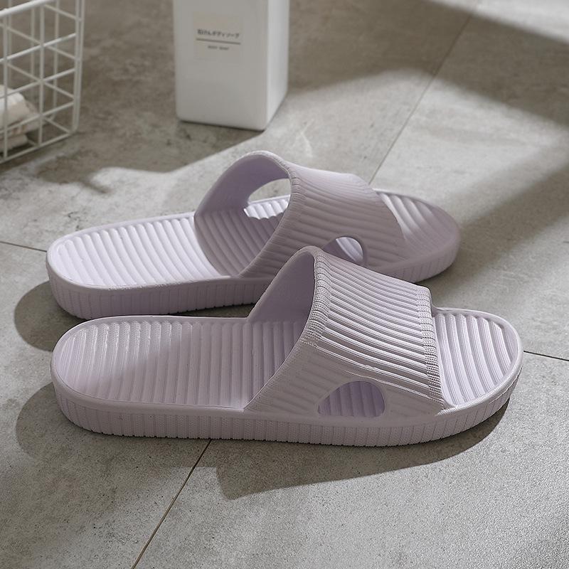 Unisex Striped Summer Bathroom Slippers - Non-Slip Indoor Footwear for Home, Hotel, or Guest Use