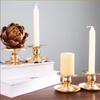 Gold Wrought Iron Christmas Candlestick European Romantic Candlestick Candle Cup Tray Family Wedding Party Decoration