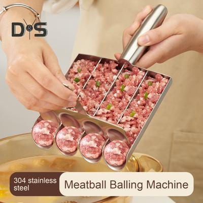Инструмент для приготовления фрикаделек из нержавеющей стали Ручной прибор для приготовления фрикаделек с антипригарным покрытием Экономит время Портативный прибор для приготовления фрикаделек Ложка для приготовления шариков Кухонные принадлежности для домашней кухни