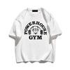 Футболка с принтом Powerhouse Gym, хлопковая, мужская, женская, спортивная, свободного покроя, футболка с коротким рукавом, летняя, для фитнеса, футболки, одежда, топы