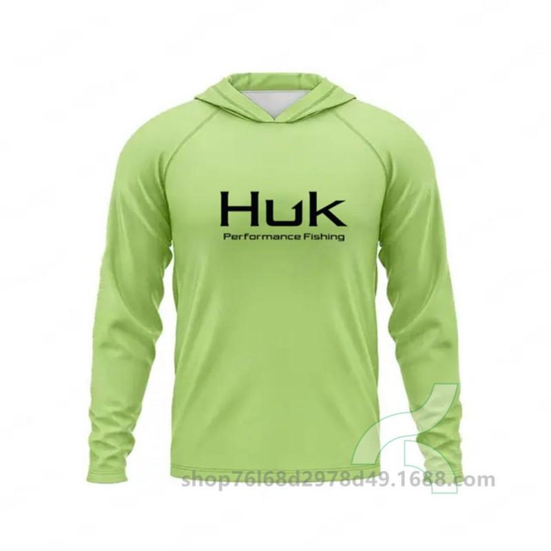 Mens UPF 50 Quick-Dry Fishing Hoodie Long Sleeve Sun Protection Shirt Sea Outdoor Activities