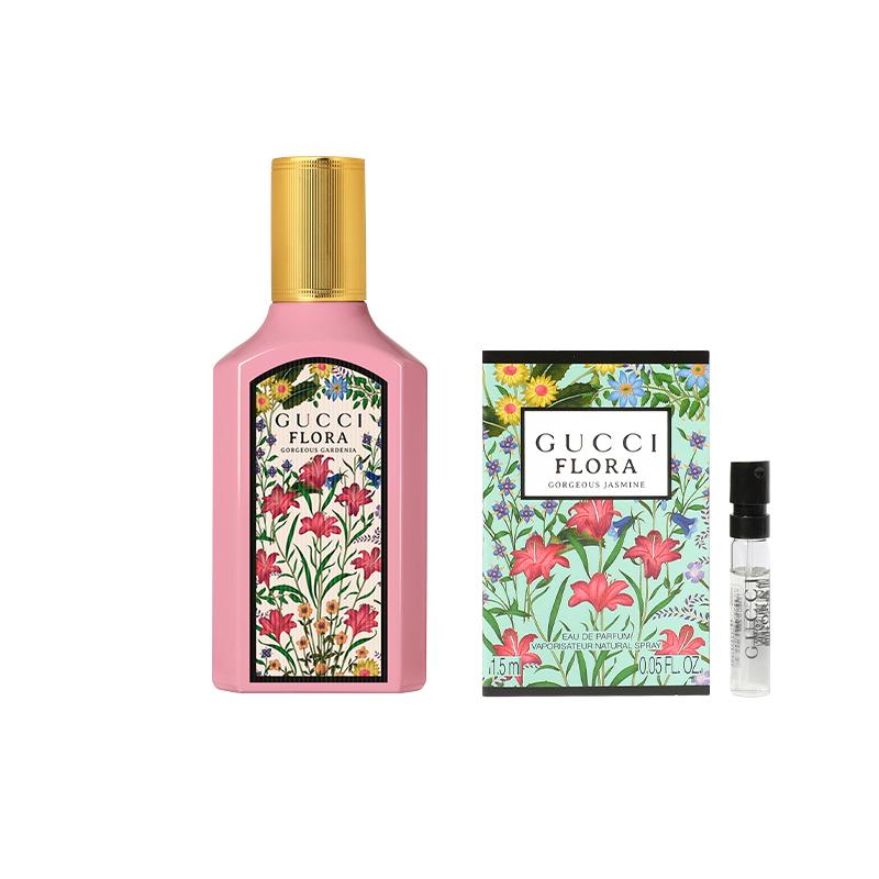 Gucci Flora Gorgeous Gardenia Eau De Parfum+Gucci Flora Gorgeous Jasmine Eau De Parfum Sample Kit