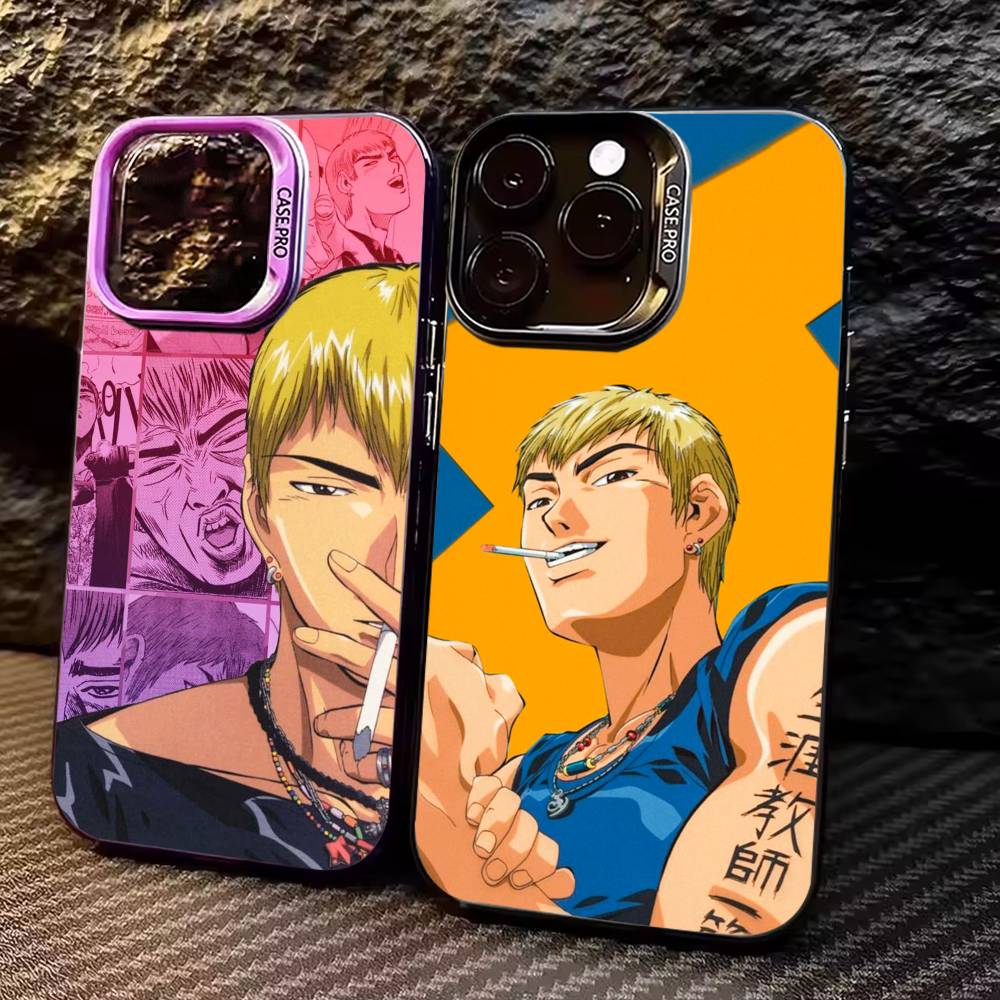 GTO-Онидзука Учитель Т Яркий Серебристый Задний Чехол Для Телефона Для IPhone 17 16 15 14 13 12 11 Plus Pro Max Plus