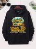 Unisex Student Bus Monitor Hoodie - Classic Black, Featuring a Student Bus and Student Bus Monitor Text, Kangaroo Pocket, Blended