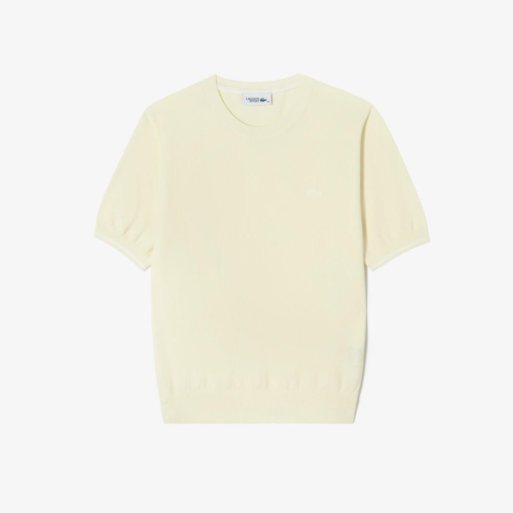 Lacoste Женский базовый свитер с коротким рукавом и круглым вырезом AF335E-56GS7G
