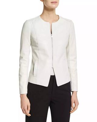 Байкерская куртка из натуральной мягкой кожи для женщин белого цвета, 100% натуральная овчина, мотоцикл