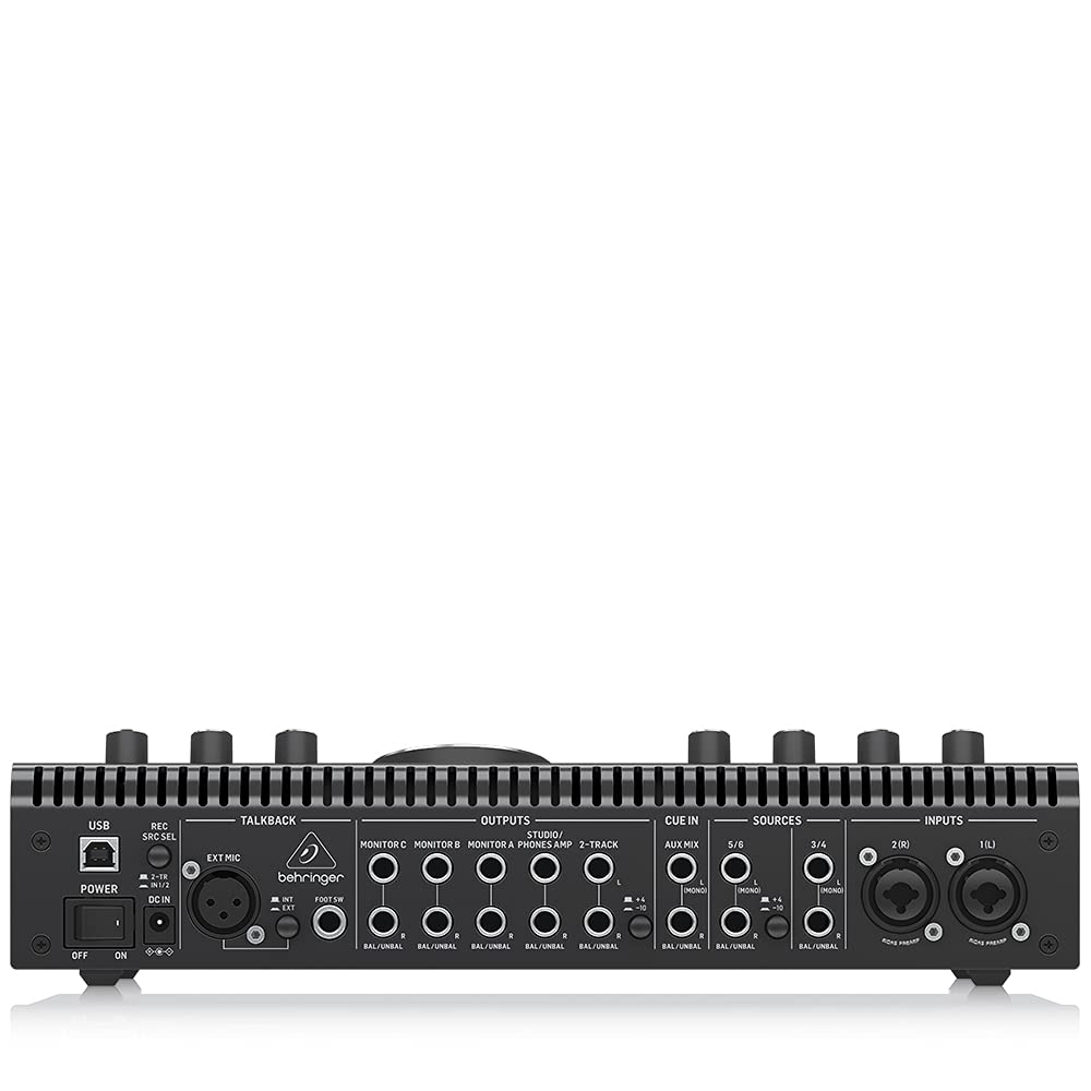 Behringer 2x4 USB Audio Interface 192kHz Compatible MIDAS Mic Preamp Talkback Microphone Studio Controller VCA Control STUDIO XL BLACK Built-in