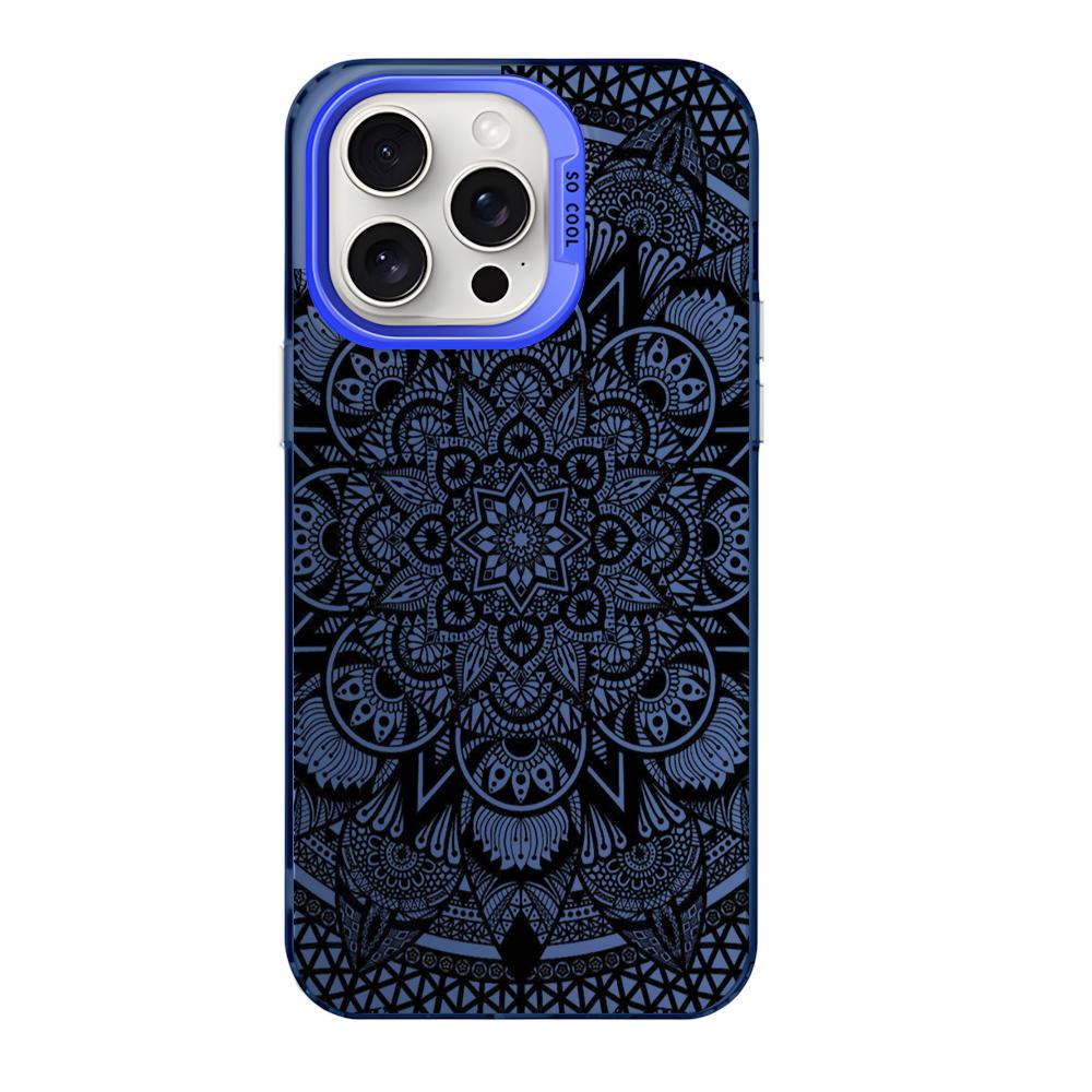 Цветочный чехол с узором Мандала Тотем для iPhone 16 11 12 13 14 15 Pro Max XR 8 Plus, устойчивый к царапинам, двухслойный, из твердого пластика IMD