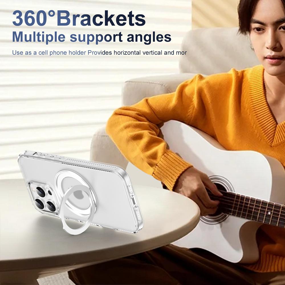 KEYSION Чехол с сенсорной кнопкой управления камерой для iPhone 16 Pro Max 16 Plus для беспроводной зарядки MagSafe 360 с магнитным кольцом, матовый прозрачный чехол