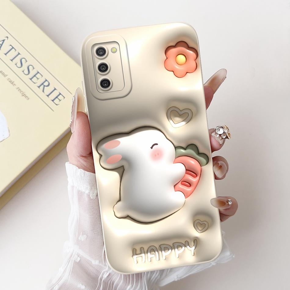 For Samsung Galaxy A03S A02S Cute Panda Rabbit Cartoon Soft Silicone Case For Samsung A02s A03s Camera Protective Phone Cases