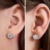 Geometric Zircon Stud Earrings Set Women Round Square Minimalist Luxury Ear Cuffs Cartilage Pins