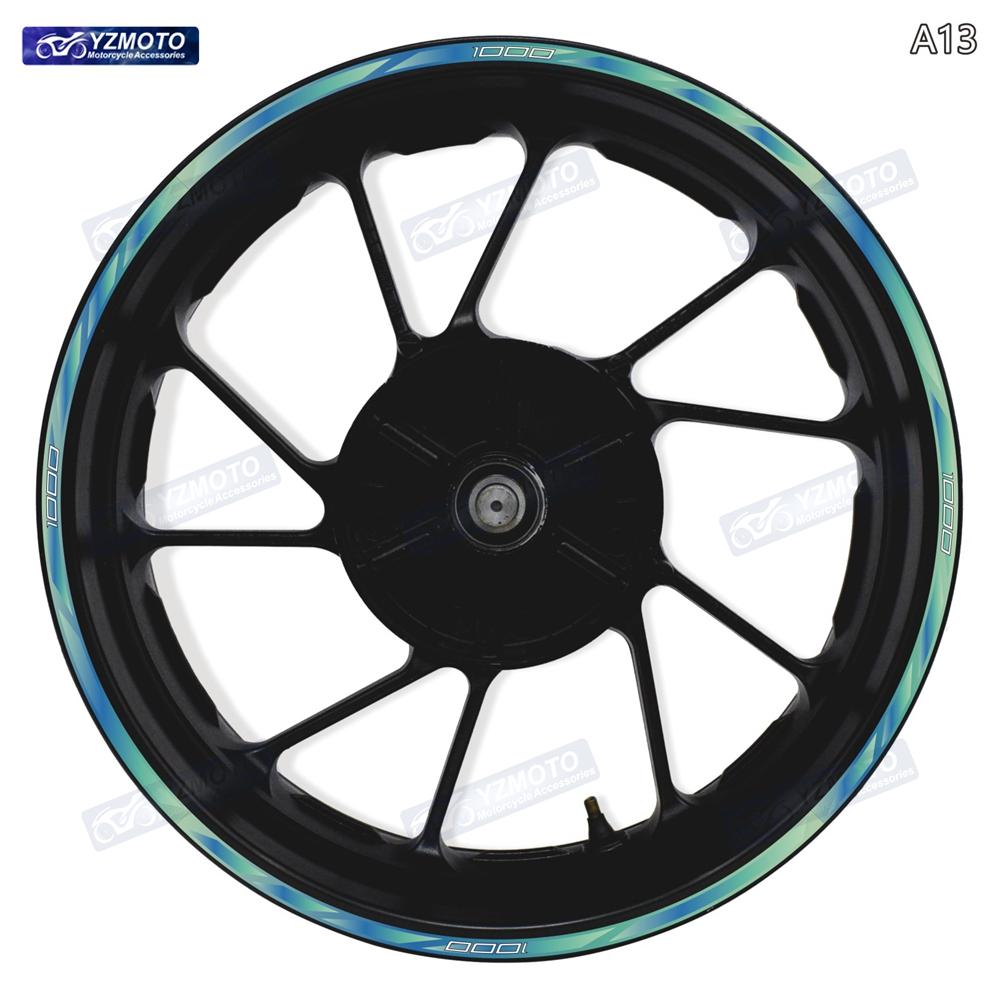 For Z1000 Motocycle Accessories Wheel Hub Sticker Front And Rear 17-inch Decal Reflective Rim Waterproof Decoration Stickers