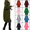 Women's Casual Hooded Long Coat Jacket with Front Zipper and Pockets, 8 Color Options