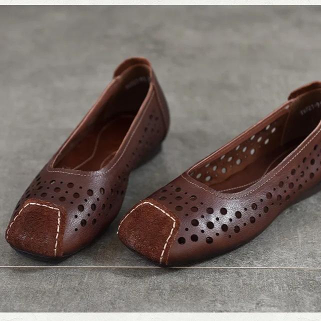 Johnature Летние дышащие туфли на плоской подошве из натуральной кожи, удобные сандалии с квадратным носком и мягкой подошвой