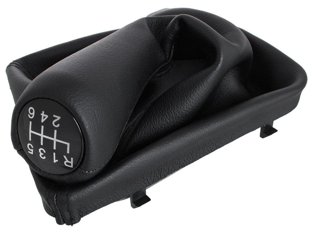 BMW 3 E36 90-00 BLACK ECO LEATHER gear shift knob + gaiter with frame 6 SPEEDS