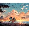 Frame Cartoon Picture Diy Painting By Numbers For Adults Starter Kit Sunset Landscape Wall Art Picture With Number For Home Decors 40x50cm