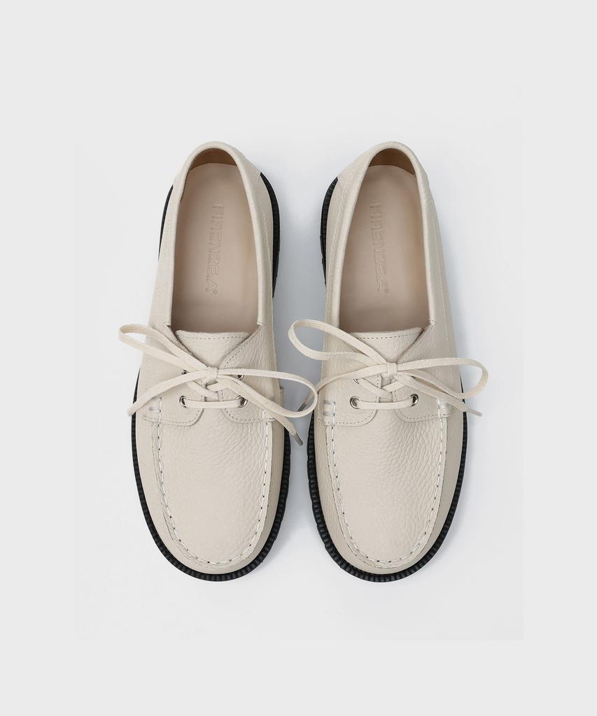 Firenze Atelier [Vibram] Стандартная Повседневная Подошва Лоферы 5099 [Кремовый Emboss]
