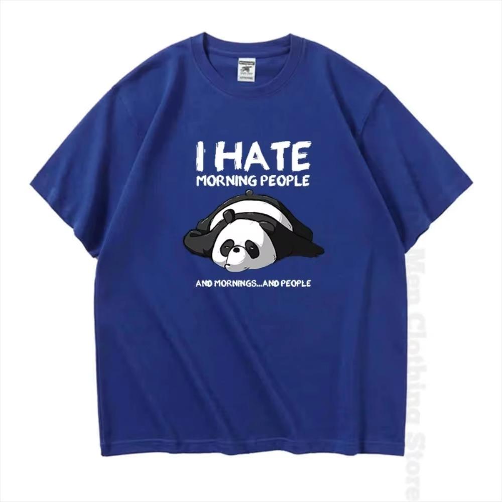 Lazy Panda I Hate Morning People Мужская и женская футболка с коротким рукавом Модная одежда Уличные хип-хоп топы футболки унисекс свободная футболка