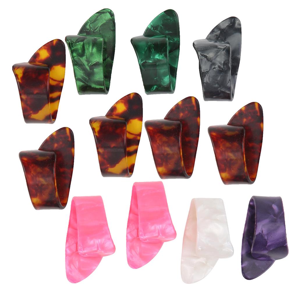 12Pcs Finger Picks Thumb Celluloid General Guitar Parts Instrument Accessories Storage Box