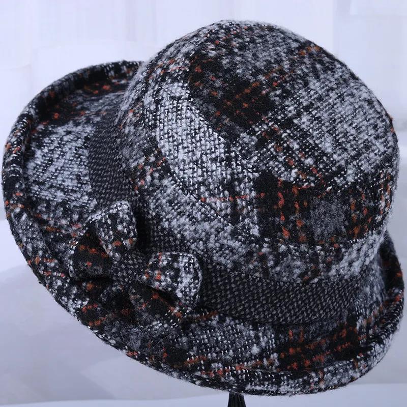 Hat Women's Fashion All-match Autumn and Winter Middle-aged and Elderly Big Mother Basin Hat Elderly Hat