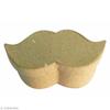 Decorative Support - Mustache - 9 X 4.5 X 4 Cm - Paper Mache - Beige - Mixed