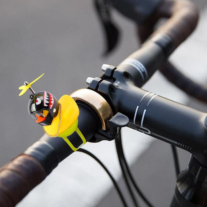 Rubber Broken Wind Duck Toy Motorcycle Car Ornaments Yellow Duck Car Dashboard Decoration with Cool Glasses Propeller Helmet
