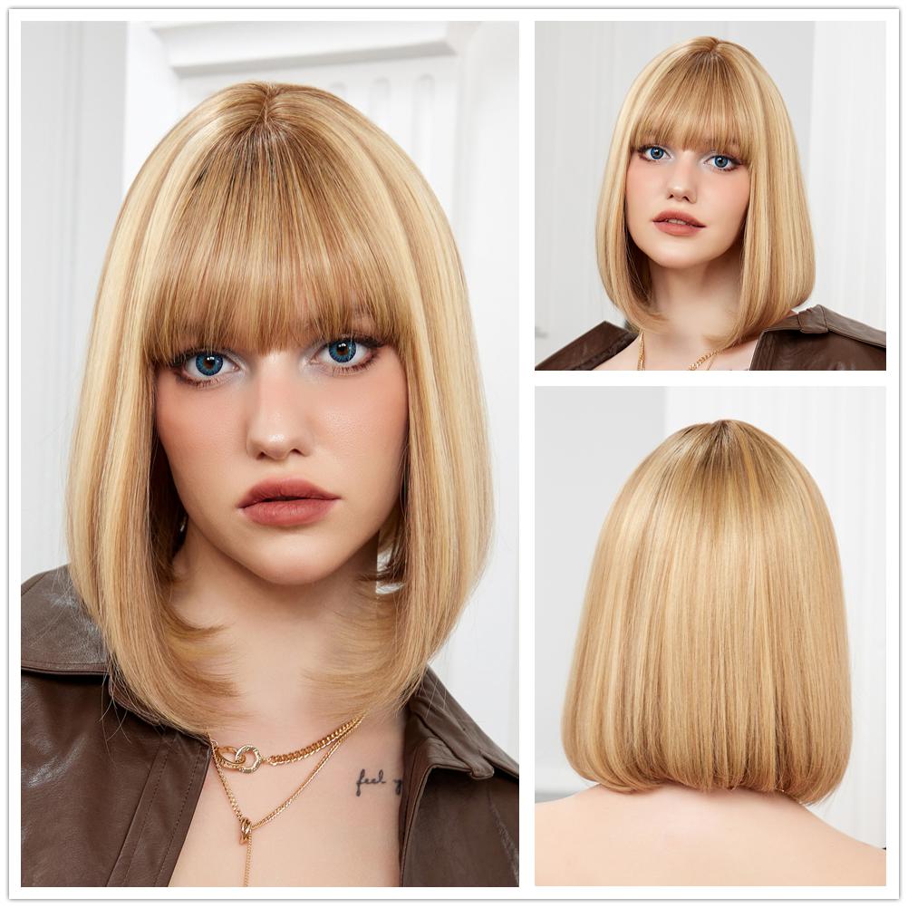 Haircube 100% парики из натуральных волос 13 X 4 кружева спереди 150% плотность Ombre Коричневые короткие прямые цветные парики из человеческих волос