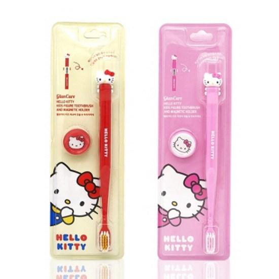 Sanrio Kids Figure Toothbrush and Magnet Holder Set Hello Kitty Red + Pink, 1 Set, a Popular Character In Korea