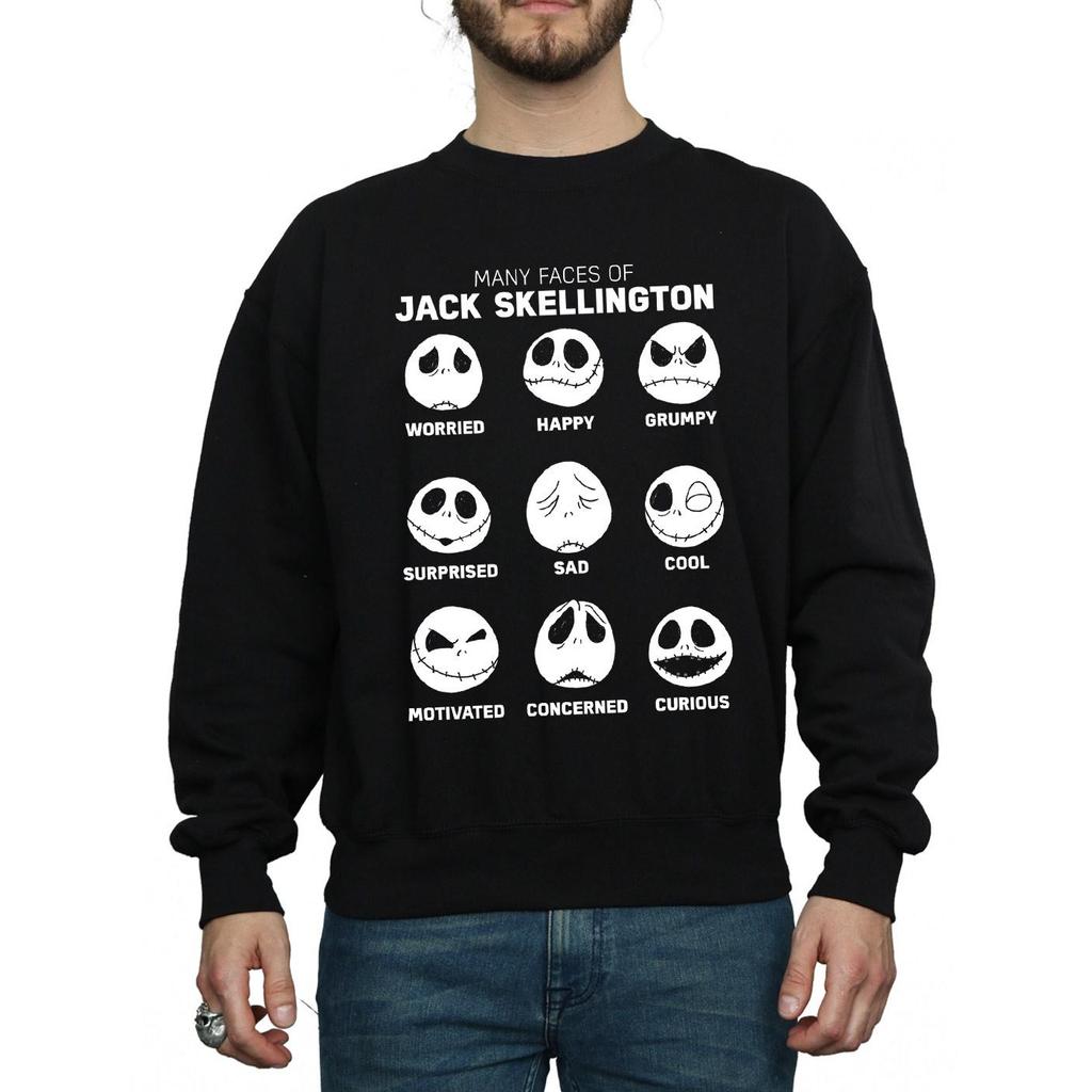 Disney Mens Nightmare Before Christmas The Many Faces Of Jack Sweatshirt