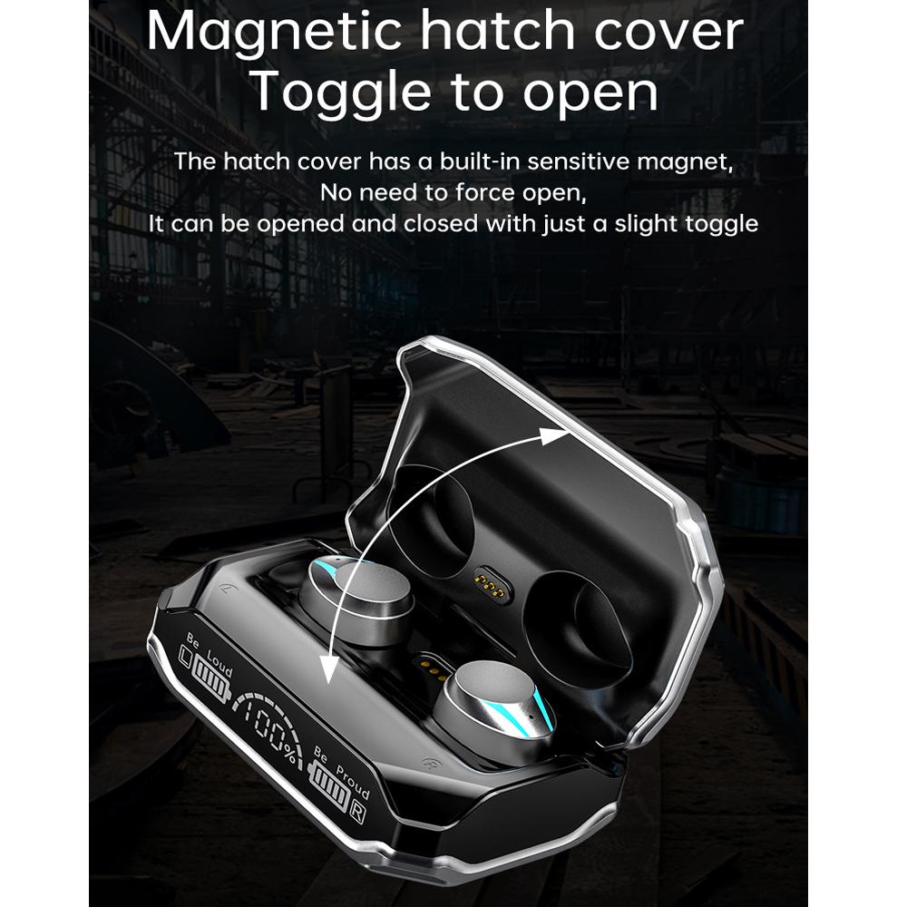 YurKem TWS Беспроводные наушники Bluetooth 5.2 Наушники с сенсорным управлением Шумоподавление Стерео водонепроницаемые TWS-гарнитуры Наушники с микрофоном