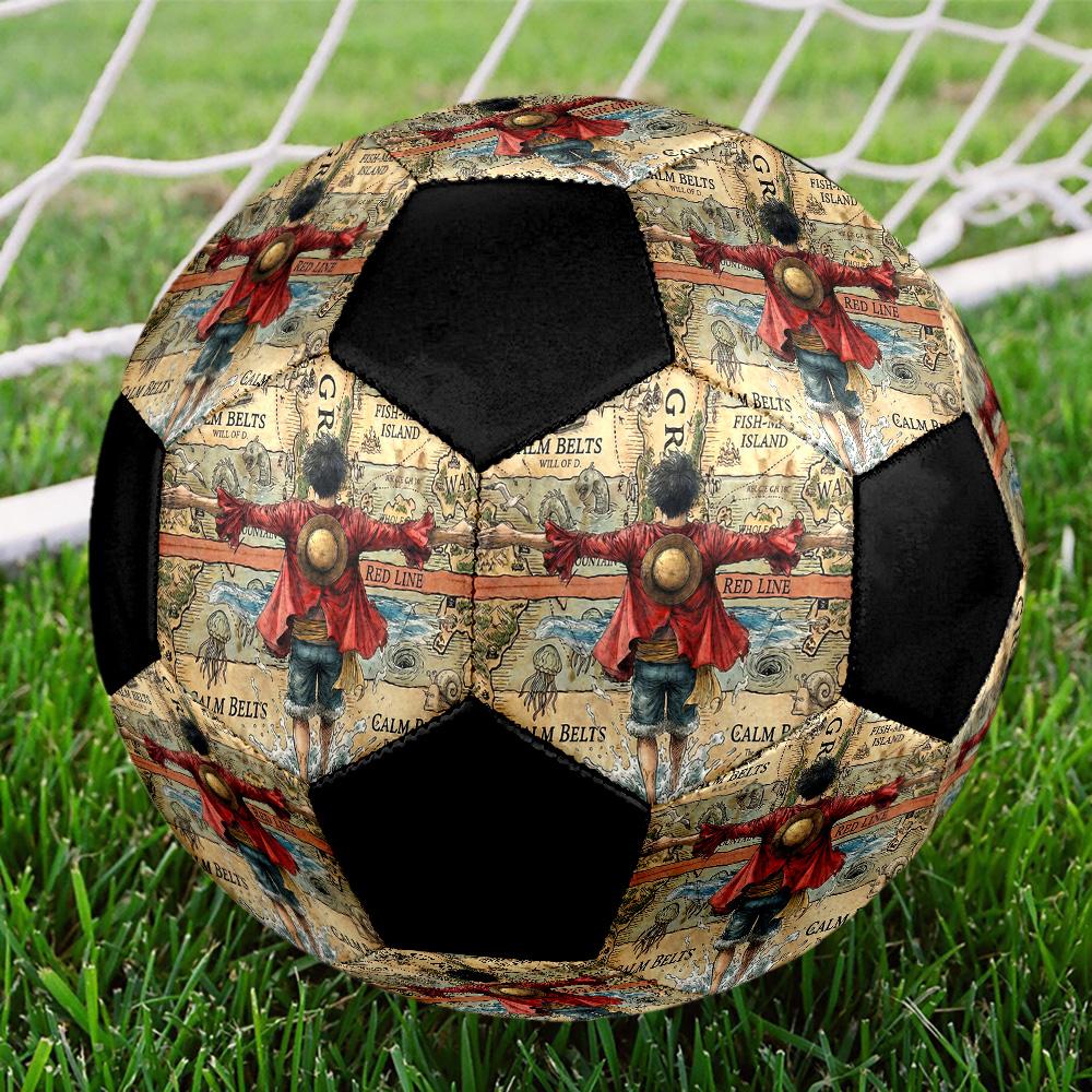 One Piece Soccer Ball Colorful All Ages Machine Stitched PVC Competition Ready Durable High-Bounce.SIZE5