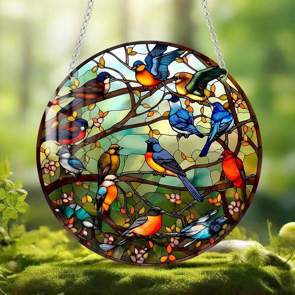 Acrylic Stained Window Hanging Suncatcher Colorful Wall Hanging Decoration Living Room