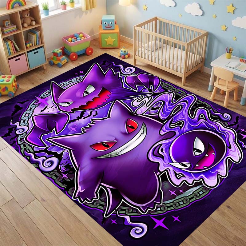 Cute Cartoon Pokémon Rug Decoration; G-Gengar Balcony Super Absorbent Bathroom Rug; Kitchen Rug.