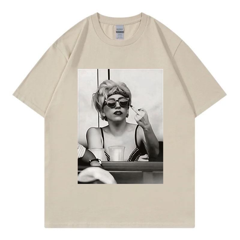 Singer Lady Gaga Merch T Shirt Men Women Clothing Harajuku Pop Music Short Sleeve T-shirt High Quality Oversized T-shirts