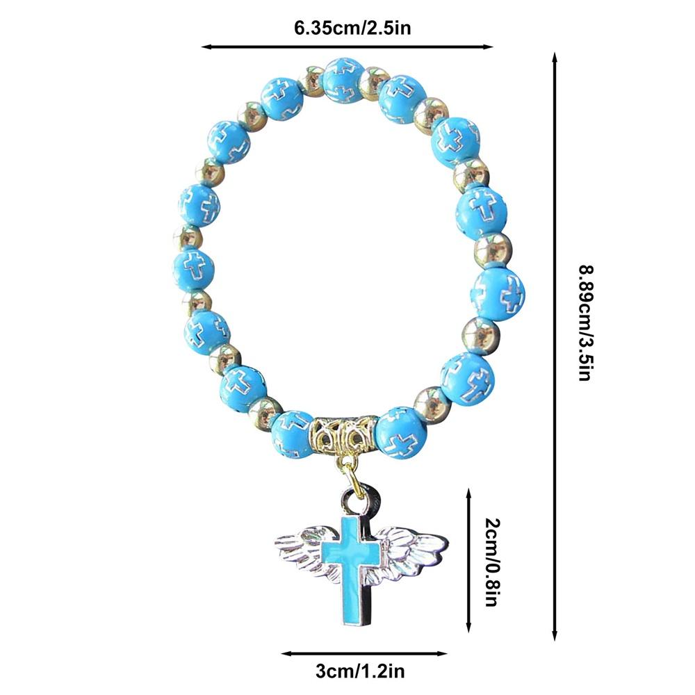 Exquisite Angel Cross Rosary Beads Bracelets Christian Souvenirs Bracelets & Bangles Decor Gifts Fashion Wristband Accessories HMM